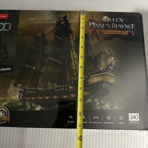 New Sealed in Box LED Queen Anne’s Revenge Blackbeard’s Ship 3D Puzzle 340 Piece - Picture 7 of 8